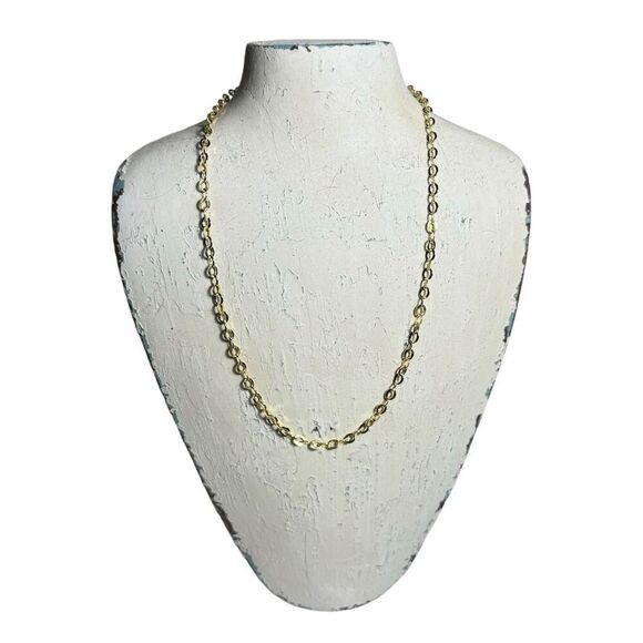 14K Yellow Gold Oval Link‎ Chain Necklace 18